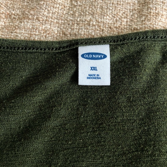 Old Navy Dark Forest Olive Green Shirt V-neck XXL - Picture 3 of 4